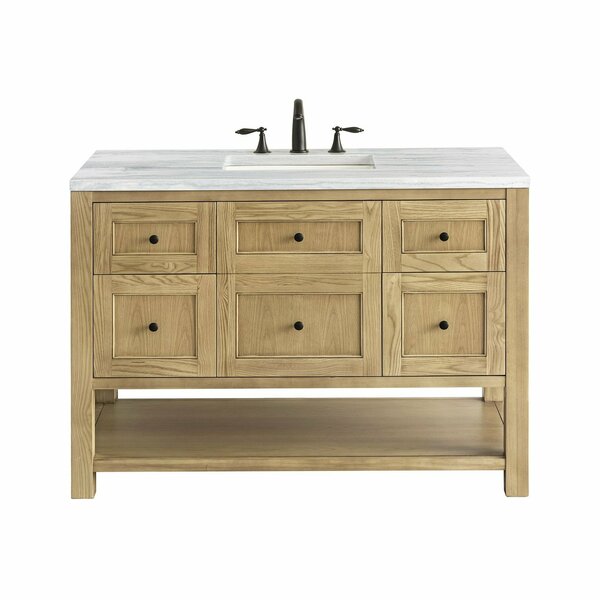 James Martin Vanities Breckenridge 48in Single Vanity, Light Natural Oak w/ 3 CM Arctic Fall Top 330-V48-LNO-3AF